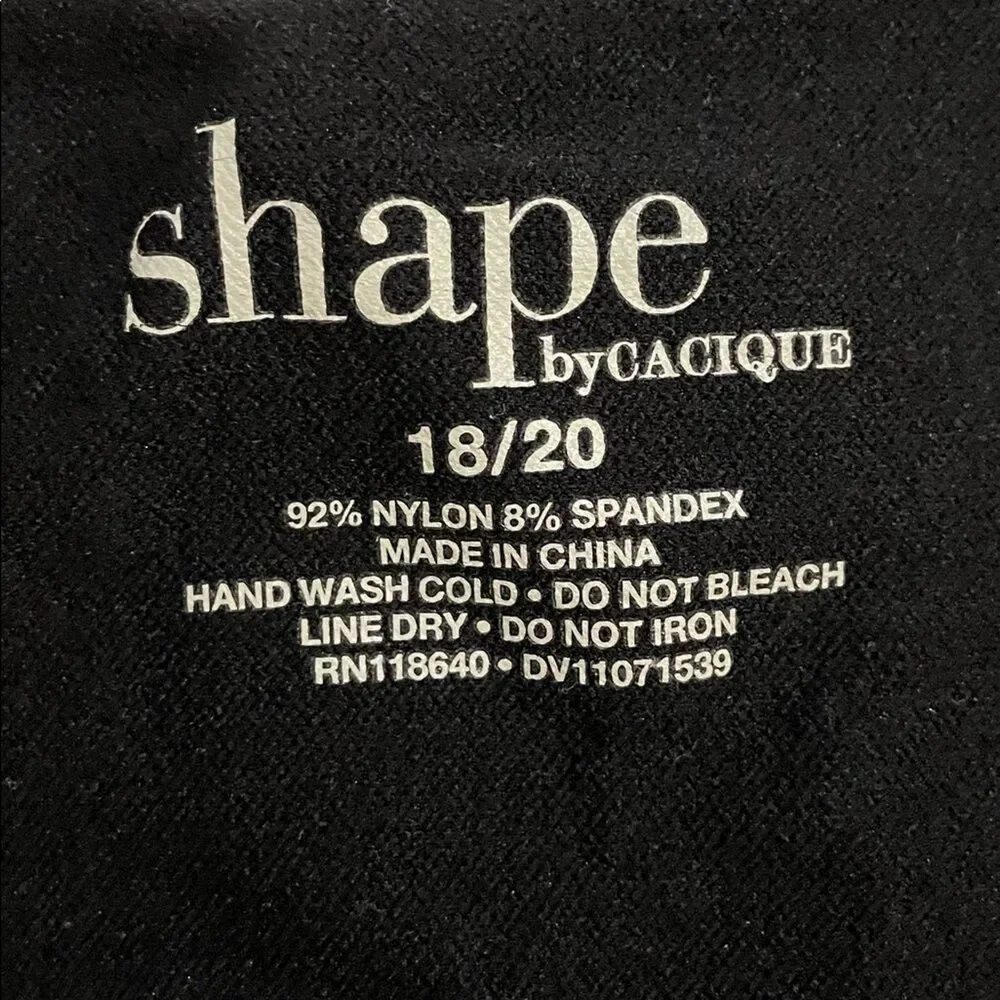 Shape by Cacique Black Full Body Body Suit Shapewear Womens Size 18/20